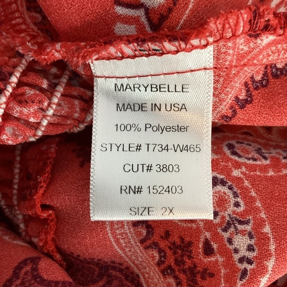 Marybelle Paisley Top Size 2X Multicolor - Picture 7 of 7